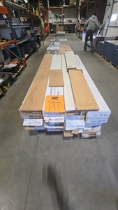 21 cases---ASPEN FLOORING Marigold XL Euro Oak 916 in. T x 8.66 in. W Tongue & Groove Wire Brushed Engineered Hardwood Flooring (656.25 sq ft)       sqft)