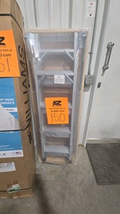 Louisville Ladder 10 ft. to 12 ft. 22.5 x 63 Fire Rated Door Energy Efficient Aluminum Attic Ladder, Type IAA, 375 lbs. Capacity