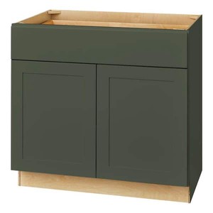 Hampton Bay Avondale Ready to Assemble Plywood Shaker Cabinet Lot of 2 in Fern Green