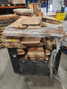 Large pallet of plastic shutters. Assorted sizes & colors