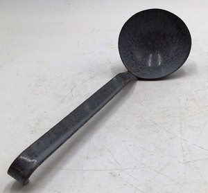 Vintage Gray Speckled Enamel Ladle  Graniteware with Long Handle