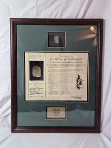 Framed Atocha Shipwreck 8 Reale Coin  Certificate of Authenticity