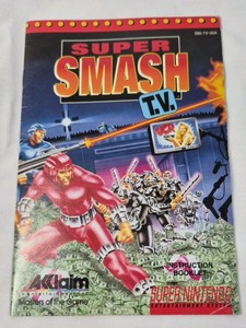 Vintage Super Nintendo Super Smash T.V. Instruction Booklet
