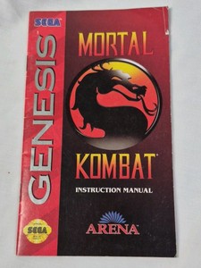 Vintage Sega Genesis Mortal Kombat Instruction Manual