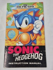 Vintage Sega Genesis Sonic the Hedgehog Instruction Manual