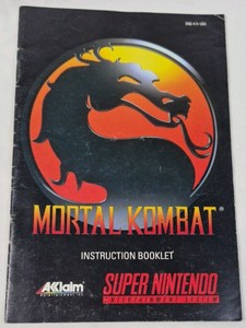 Vintage Super Nintendo Mortal Kombat Instruction Booklet