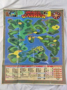 Vintage Nintendo Dragon Warrior Map Poster  Overworld World Map