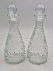 Vintage Clear Glass Decanter Set