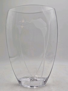 Etched Crystal Vase  Calla Lily Design