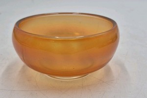 Vintage Iridescent Amber Glass Bowl