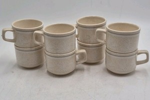 Vintage Lenox Temper-Ware Silhouette Mug Set  Speckled Beige