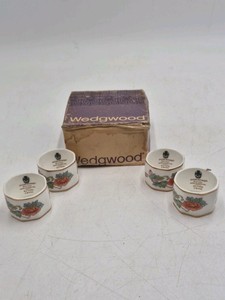 Vintage Wedgwood Kutani Crane Napkin Rings  Bone China Floral Design