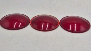 Vintage Hub Electric Co Chicago Red Glass Lens Covers  Textured Pattern
