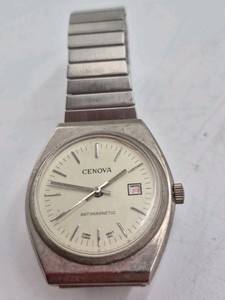 Vintage Cenova Antimagnetic Wristwatch  Stainless Steel Bracelet DayDate