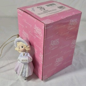 2002 Precious Moments Ornament  Girl Angel with 2002 Inscription