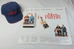 Vintage Meet the Parents Promo Set  VHS Tape Poster Hat Luggage Tag