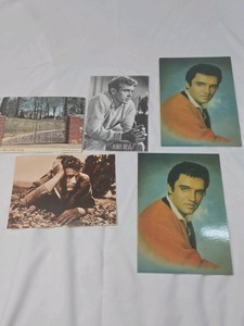 Vintage Celebrity Postcards  James Dean and Elvis Presley Portraits