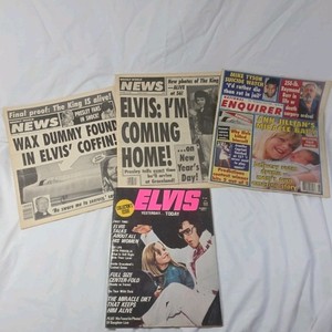 Vintage Tabloid Magazines Lot  Elvis Presley Alive Rumors and Conspiracy Covers