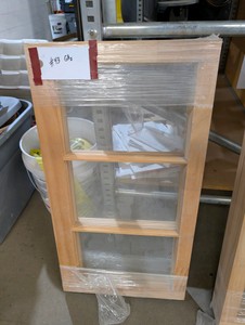 Lot of 5 Jeld-Wen Wood Transom Windows - 28 x 15 - 3 Pane Glass Inserts