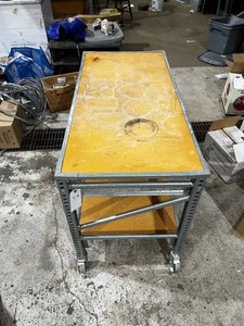 Heavy-Duty Rolling Work Table w Bottom Shelf & Locking Casters - 24 x 48