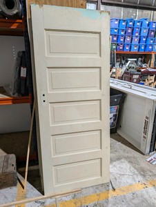 Lot of 7 Vintage Solid Wood 5-Panel Interior Doors  32x80  Architectural Salvage