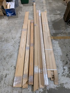 Large Oak Trim & Flooring Lot  Stair Treads, 11 Casing, Prefinished Base, Hardwood Flooring & 50 Oak Trim Strips