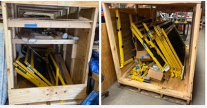 MODULAR guarding fence panels in wood crates