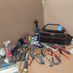 HUSKY tool bag with Assorted tools