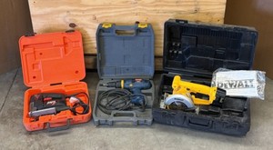DEWALT Trim Saw, Ryobi Dril Driver, Skil Jigsaw