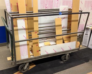 Rolling steel panel cart
