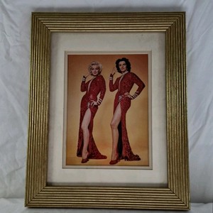 Framed Print  Twin Figures in Red Sequined Gowns