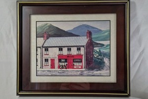Framed Print  Irish Pub Murphys with Bicycle and Guinness Sign