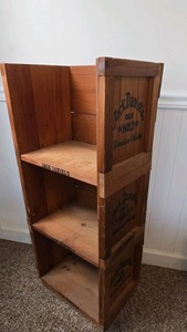 Vintage Jack Daniels Wooden Crate Shelf Unit  Stacked Crate Design