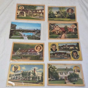 Lot of Vintage Postcards  Mid-Century Homes with Celebrity Portraits