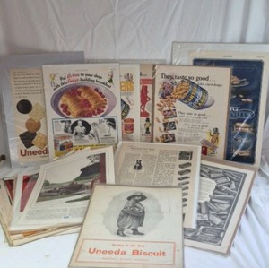 Vintage Advertising Ephemera Collection  Uneeda Biscuit and Planters Peanuts