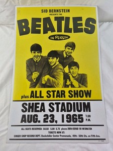 Vintage 1965 Beatles Shea Stadium Concert Poster