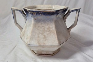 Vintage Porcelain Creamer  Blue Rim with Gold Accents Erling Krage Norway