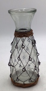 Vintage Glass Demijohn Carafe  12 Liter Embossed with Netting