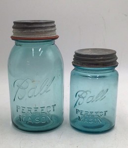 Vintage Ball Perfect Mason Aqua Canning Jars