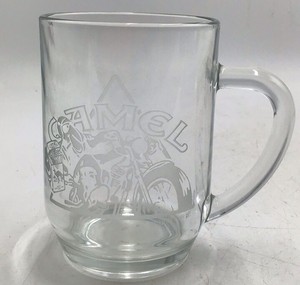 Vintage Camel Cigarettes Etched Glass Mug