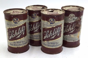 Vintage Schlitz Beer Coin Bank Cans  1950s  The Beer That Made Milwaukee Famous
