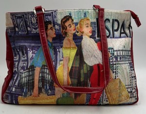 Vintage Tote Bag  Fun Time with Retro Fashion Print