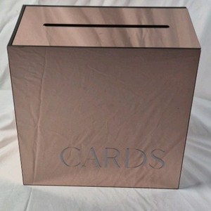 Card Box  Rose Gold Finish with Slot Top