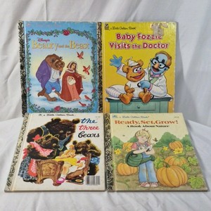 Little Golden Books Set  Beauty and the Beast, Baby Fozzie Visits the Doctor, The Three Bears, Ready Set Grow