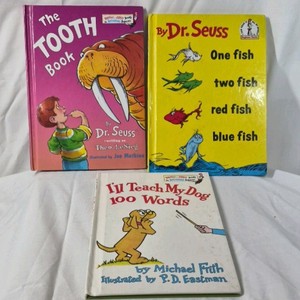 Dr. Seuss Beginner Books Set  The Tooth Book, One Fish Two Fish, Ill Teach My Dog 100 Words