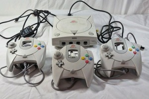 Sega Dreamcast Console with Three Controllers