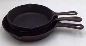 Vintage Cast Iron Skillets  Lodge and Griswold Mainstay