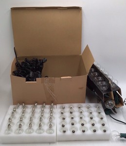 Light Set  Mini Clear Bulbs with Green Wire