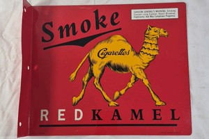 Vintage Red Kamel Cigarettes Tin Sign