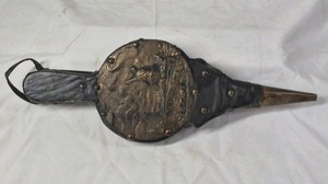 Vintage Fireplace Bellows with Embossed Medallion